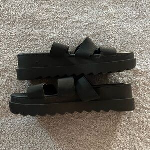 Wild Diva Black Platform Sandals